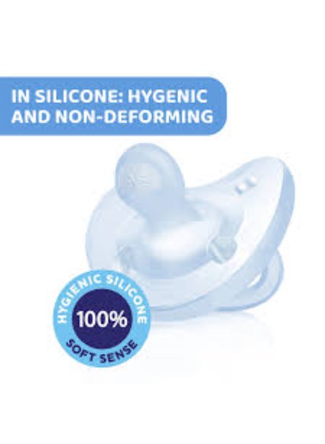 Chicco PhysioForma Soft Silicone Pacifier 2-6m Blue x1 - Image 3