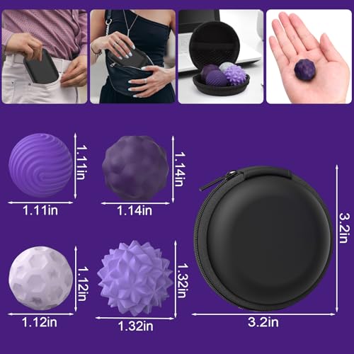 BUSOHA Silicone Magnetic Fidget Balls - 4 Pack Fidget Toys Adults Sensory Toys Stress Balls for Adults Teens Gifts for Calming,Autism and ADHD Classroom Office - Image 2