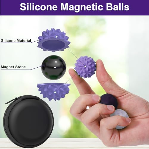BUSOHA Silicone Magnetic Fidget Balls - 4 Pack Fidget Toys Adults Sensory Toys Stress Balls for Adults Teens Gifts for Calming,Autism and ADHD Classroom Office - Image 3