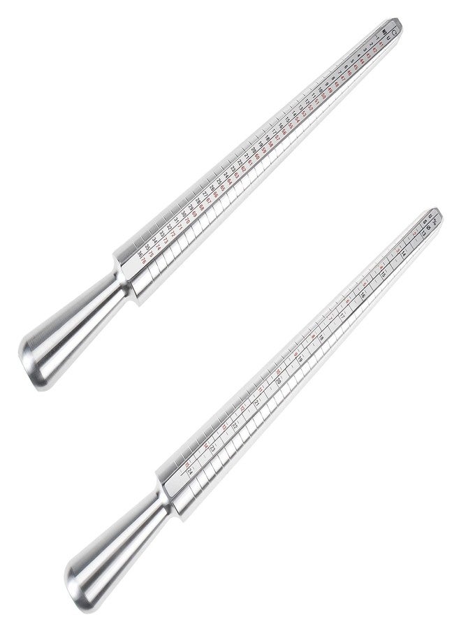YaeKoo Jewelry Ring Mandrel Sizer Gauge Tools Set, Stainless Steel Ring Mandrel Rubber Hammer Measuring Stick Ring Size Gauge, 27 pcs Ring Sizer Gauge Circle Models and 2 pcs Cleaning Cloth (6 pcs) - Image 4