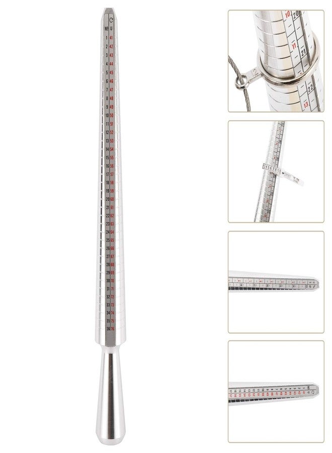 YaeKoo Jewelry Ring Mandrel Sizer Gauge Tools Set, Stainless Steel Ring Mandrel Rubber Hammer Measuring Stick Ring Size Gauge, 27 pcs Ring Sizer Gauge Circle Models and 2 pcs Cleaning Cloth (6 pcs) - Image 5