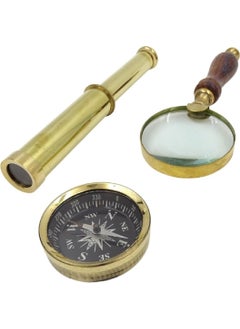 Hediye Sandalı Gift Boat Compass, Magnifier and Telescope Gift Set in Special Box  - Image 4
