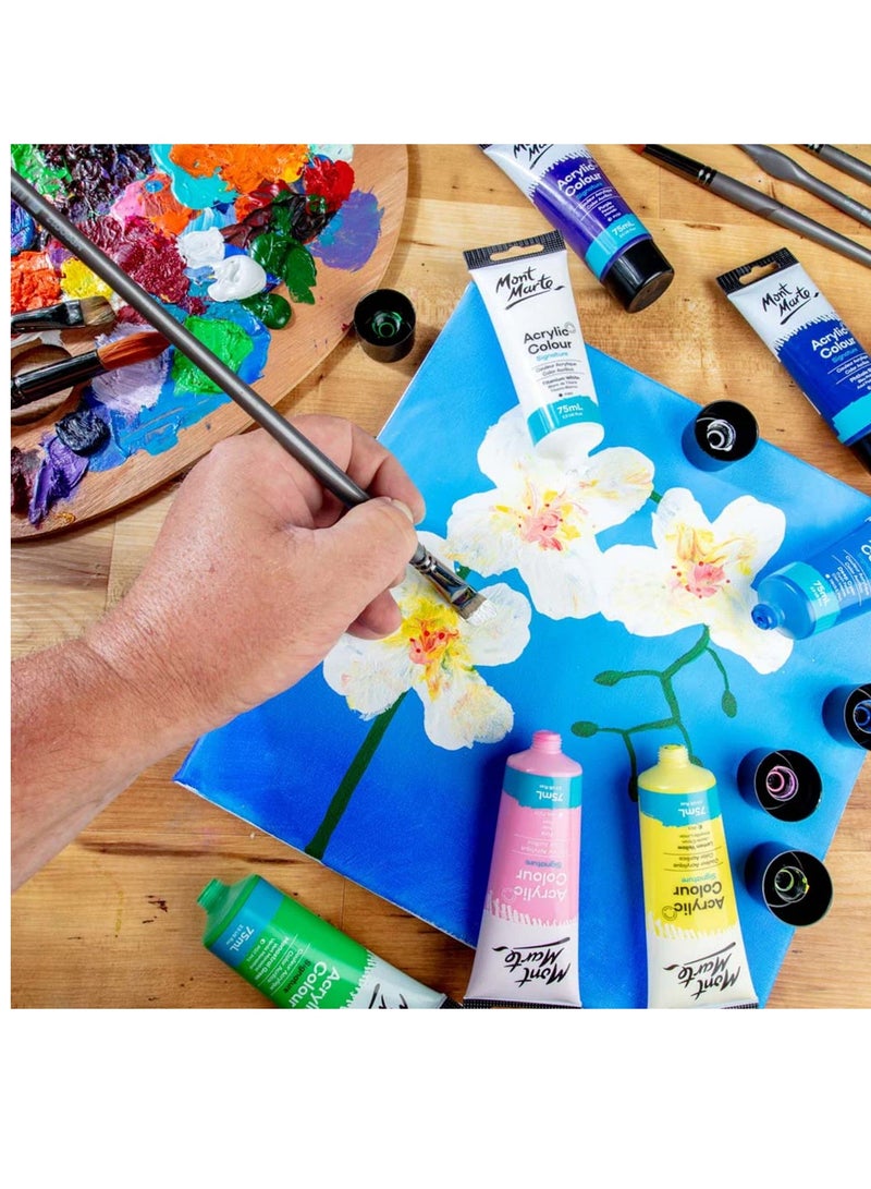 Mont Marte Signature Acrylic Colour Paint Tube 75ml Content Pthalo Blue - Image 4