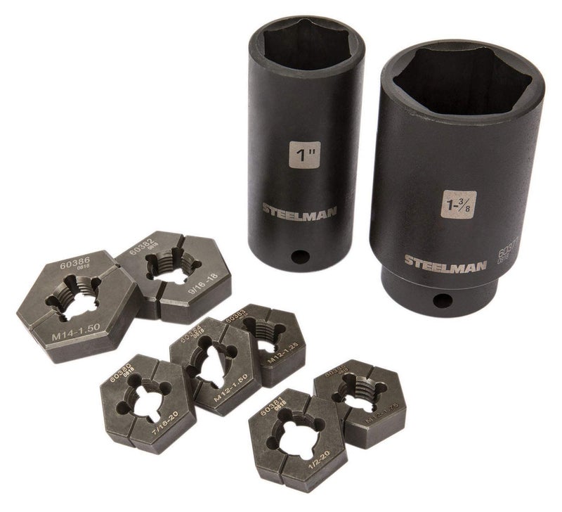 STEELMAN 60375 9-Piece Split Die Wheel Stud Repair/Rethreading Kit
