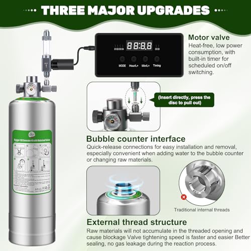 Hygger CO2 Upgraded 2L5L Aquarium CO2 Generator System with TimerEnabled Motor Valve Upgrade CO2 System Kit with QuickRelease Structure for Aquarium Plants Tanks 2L - Image 3