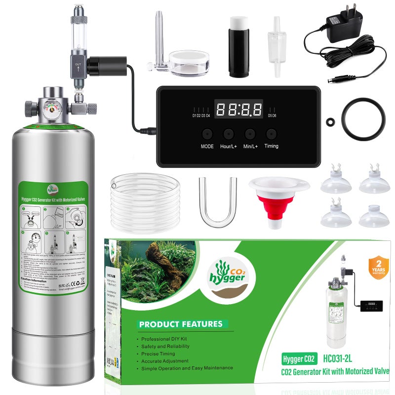 Hygger CO2 Upgraded 2L5L Aquarium CO2 Generator System with TimerEnabled Motor Valve Upgrade CO2 System Kit with QuickRelease Structure for Aquarium Plants Tanks 2L - Image 2