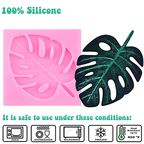 RFGHAC Leaf Silicone Mold Tropical Leaf Fondant Molds Cake Decoration Cupcake Topper Chocolate Candy Gum Paste Polymer Clay Set Of 4 - Image 2
