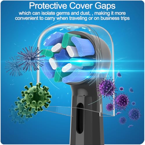 KHBD 8 Pack Replacement Toothbrush Heads Compatible with Oral B iO, Brush Heads for Oral-B iO 2/3/4/5/6/7/8/9/10/7G Series, with Covers, Black - Image 5