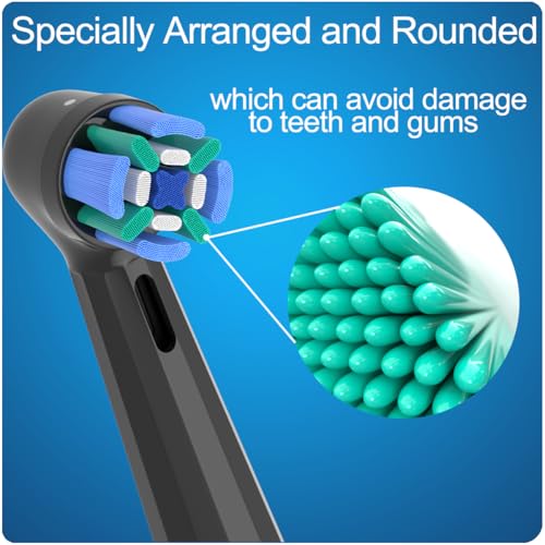 KHBD 8 Pack Replacement Toothbrush Heads Compatible with Oral B iO, Brush Heads for Oral-B iO 2/3/4/5/6/7/8/9/10/7G Series, with Covers, Black - Image 4