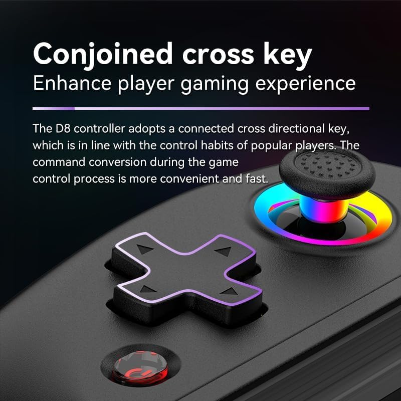 KASTWAVE D8 Telescopic Mobile Phone Gamepad with Turbo/6-axis Gyro/Vibration Wireless Game Controller Joystick Bluetooth-Compatible5.2 RGB Light for Android iOS PS3 PS4 Switch PC - Image 4