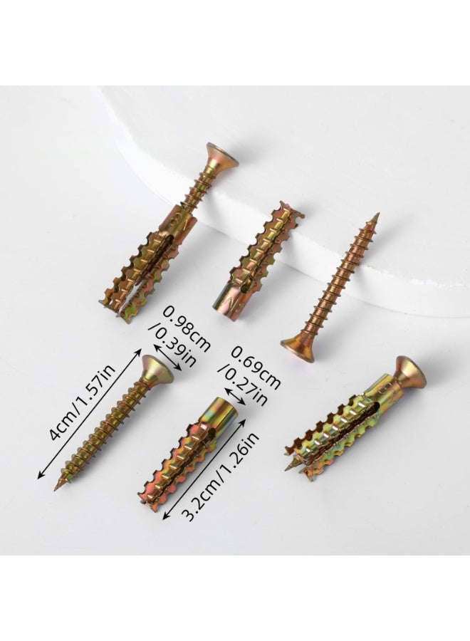PAWSONIFY 50 Pack Heavy Duty Hollow Wall Anchors with Screws, Loose Hinge Hole Repair Kits, Ideal for Hinge Hole Repair and Concrete Wall, Hollow-Wall, Wooden Wall (6x32mm) - Image 2