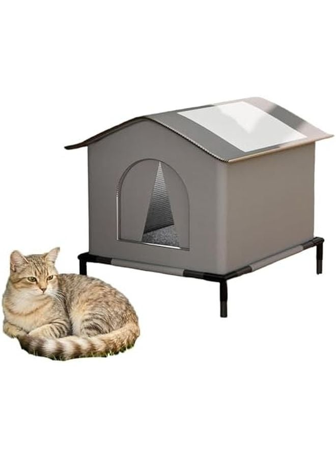 منزل قطط معزول شتوي مقاوم للماء من قماش أوكسفورد قابل للطي بسجادة فرو قابلة للإزالة - Image 2