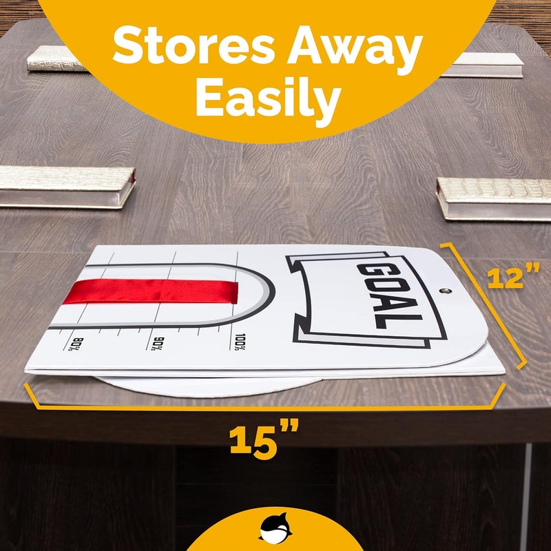 ORCA Fundraising Thermometer Chart Goal Tracker | Dry Erase Goal Setting Wall Mounted Thermometer | Giant Sales Goal Board with Pull-Through Ribbon Progress Tracker (46” x 12”) by - Image 5