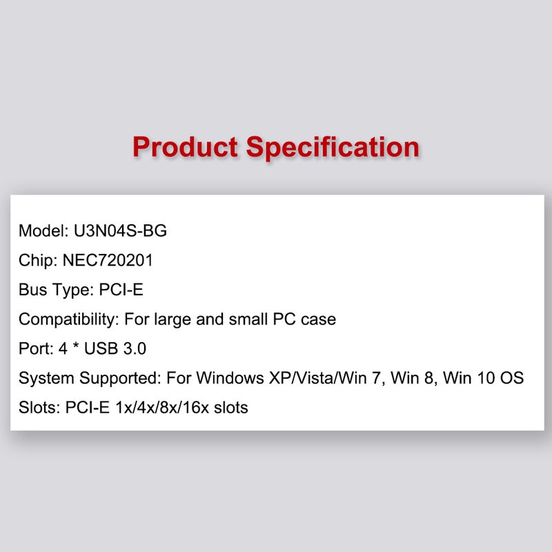 Four Ports USB 3.0 Super Fast 5Gbps PCI-E Expansion Card PCI Express Adapter Converter Card Power Supply Module For Desktop PC with 2U Low-profile Bracket - Image 2