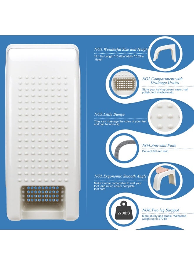 كيلا كرسي استحمام للعناية بالقدمين وحلاقة الساقين - مسند قدم متين مانع للانزلاق (أزرق) - Image 2