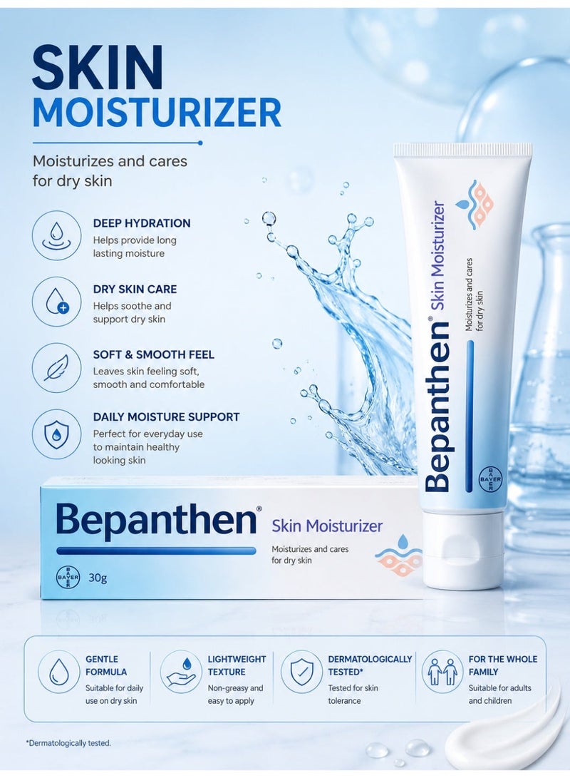 Bepanthen Skin Moisturizer Cream, Hydrating for Dry and Damaged Skin with Niacinamide and Provitamin B5, 30g - Image 1