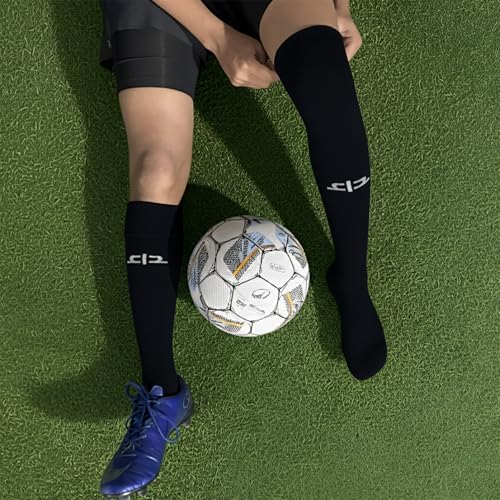 HEELIUM Bamboo Football Socks For Men & Women, Odour Free, Superior Grip & Cushioned Base, 3X Softer Than Cotton Stockings - Knee Length, Black - Image 5
