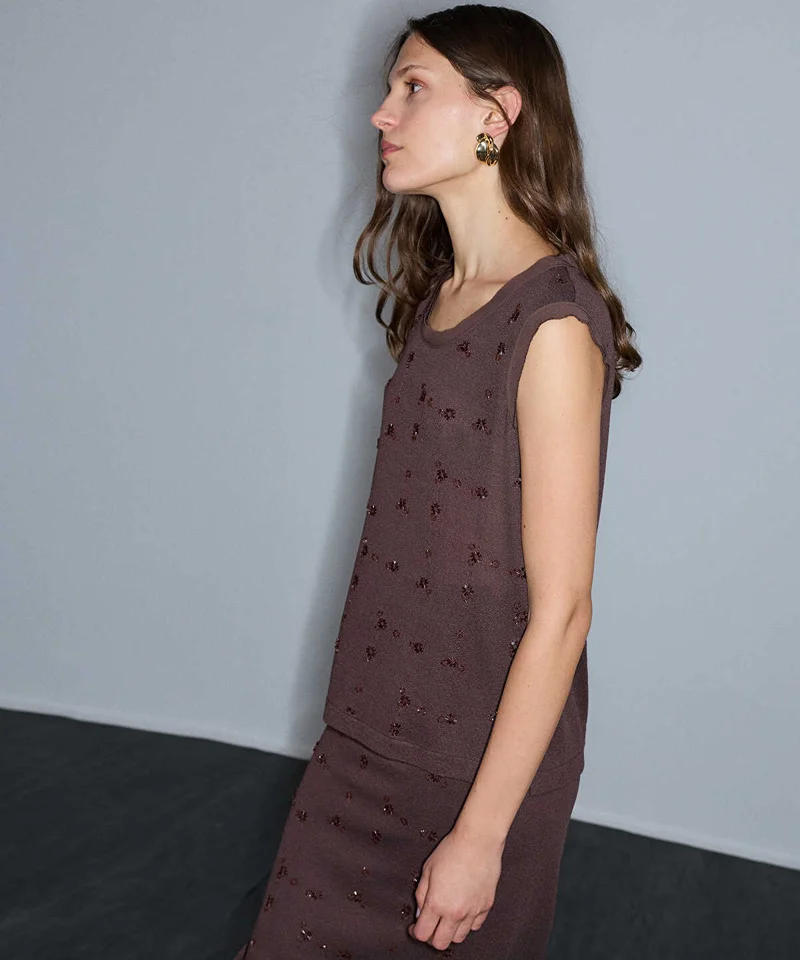 Ipekyol  Embellished Combination Knit Top for Women | Best Price UAE
