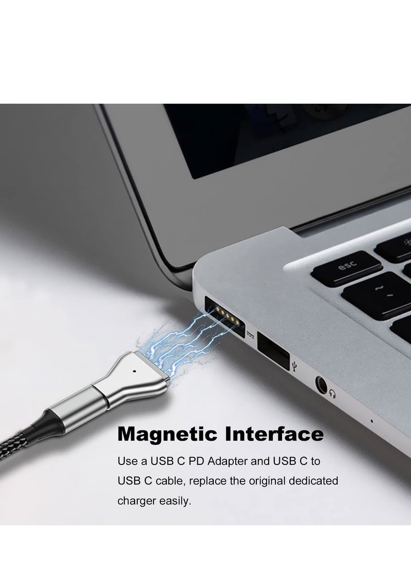 Captaintech USB C to Magnetic T-Tip Adapter, Type-C to Magnetic 2 T-Head PD 100W Power Fast Charging Converter for 2013-2015 MacBook Pro Air - Image 2