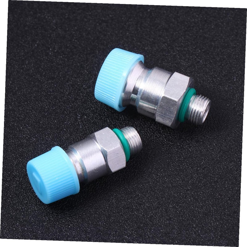 2pcs Universal Car Quick Coupler Set High and Low Pressure Charging Valves with Core, Lid, and Rubber Gasket for Vehicle Air Conditioning Recharge Random Color - Image 3
