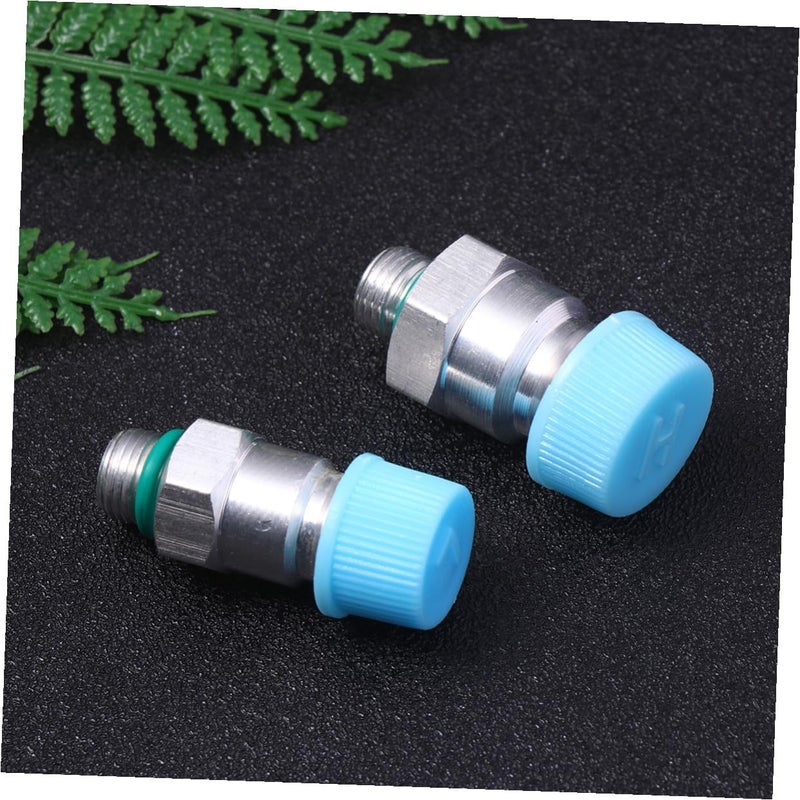 2pcs Universal Car Quick Coupler Set High and Low Pressure Charging Valves with Core, Lid, and Rubber Gasket for Vehicle Air Conditioning Recharge Random Color - Image 5