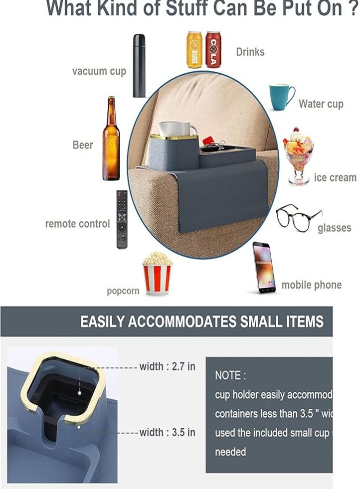 Generic Sofa cup holder tray, silicone sofa armrest tray, high temperature resistant and non-slip, sofa coaster recliner beverage holder, used to place remote control/snacks/mobile phone, gift for family and friends  - Image 5