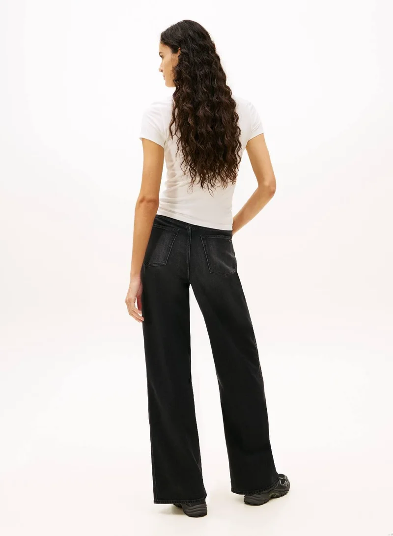 تومي جينز تيشيرت مضلع بشعار إيسنشال