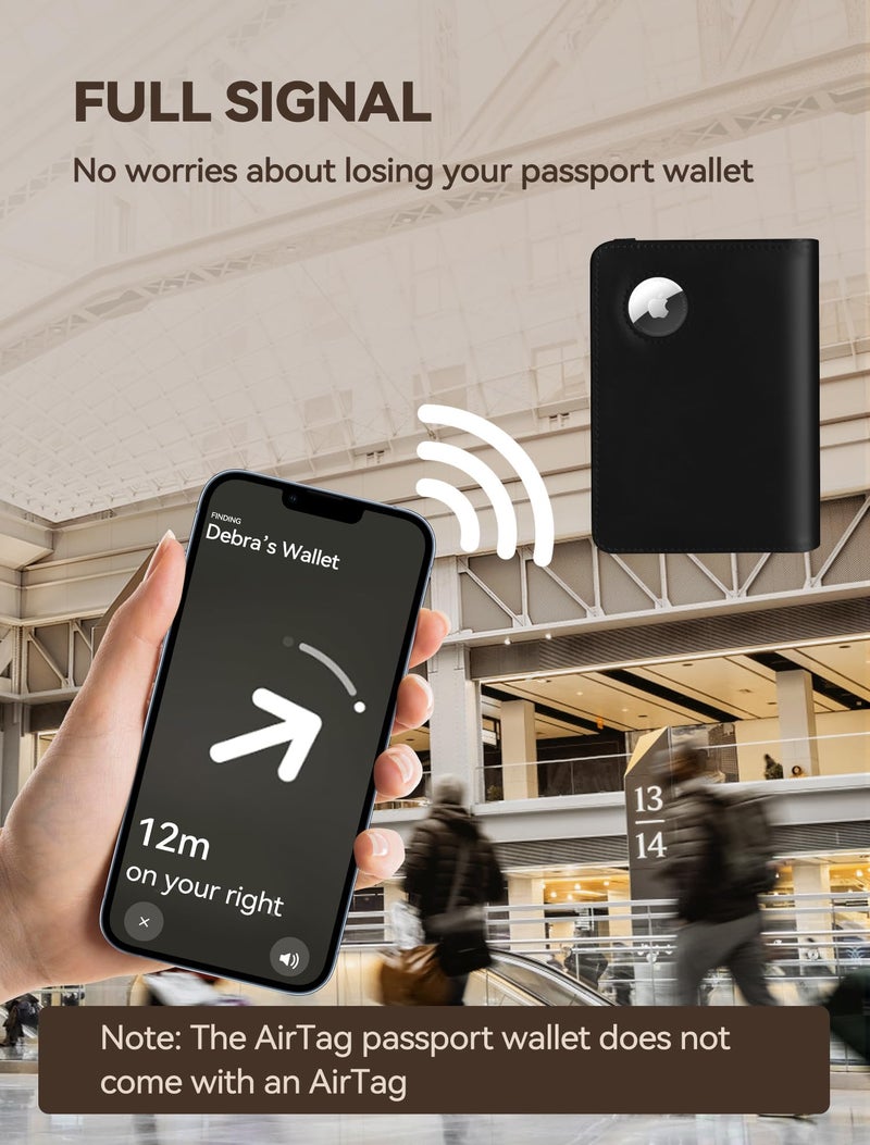 حامل جواز سفر مزود بحماية RFID - أسود - Image 2