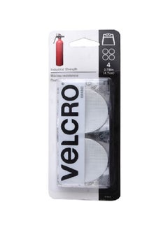 Velcro 4-Piece Industrial Strength Heavy Duty Hook and Loop Sticky Coin White 4.7 cm 90363 