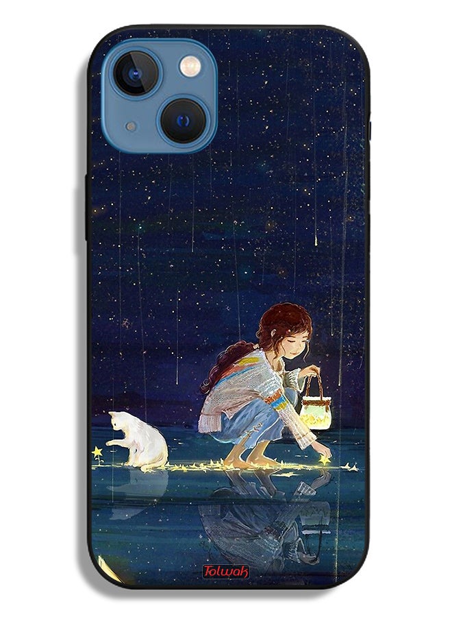 Tolwak Apple iPhone 13 Protective Case Collecting Stars Art - Image 2