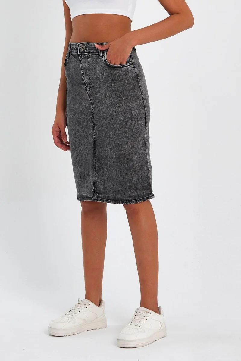 الكسندر جاردي Special Collection Midi Length Denim Skirt (AG-2022M)