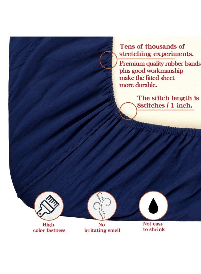 NTBAY NTBAY Toddler Bedding Set - 4 Piece Soft and Breathable Crib Bedding Set for Boys and Girls, Includes Quilted Comforter, Fitted Sheet, Flat Top Sheet and Envelope Pillowcase, Navy Blue - Image 3