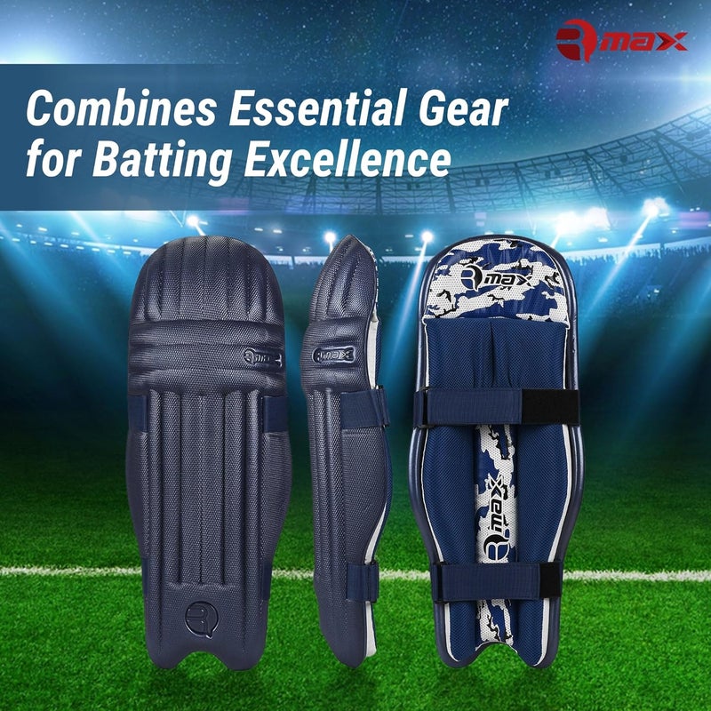 RMAX Cricket Batting Legguard Pad with Lightweight Ambidextrous Design, High-Density Foam Protection, Comfortable Inner Lining, Enhanced Knee and Shin Protection Full Size (Navy Blue) - Image 5