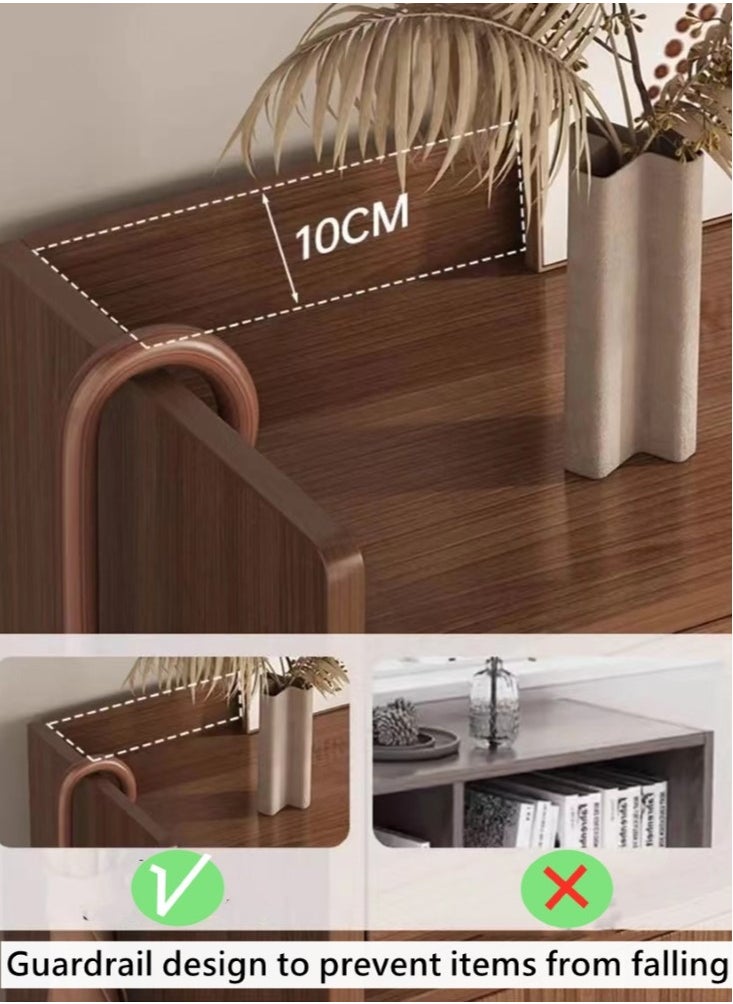 Kutis Double Rows 4 Tier Shoe Cabinet Storage Shoe Rack Organizer With Drawers And Doors Wood Brown 120x32x100 cm  - Image 2