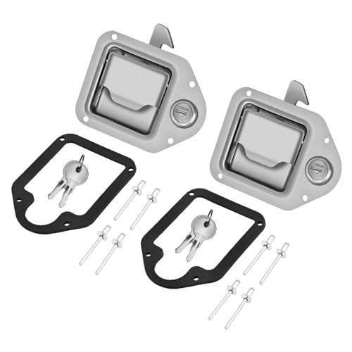 Tutor Auto 2Pack Truck Tool Box Latch Stainless Steel Trailer Toolbox Handle Latch with Lock 438 x 314 with 4 Keys for Truck RV Trailer UTV Campers - Image 1