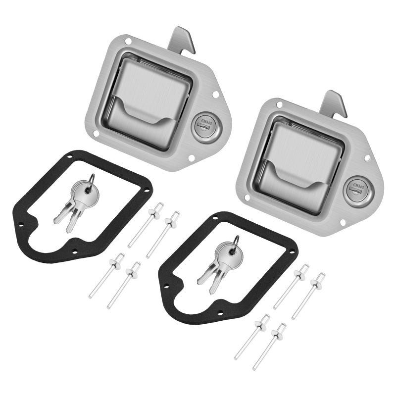Tutor Auto 2Pack Truck Tool Box Latch Stainless Steel Trailer Toolbox Handle Latch with Lock 438 x 314 with 4 Keys for Truck RV Trailer UTV Campers - Image 2
