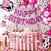 jenlion Disco Cowgirl Birthday Party Decorations 105PCS Pink Decorations Happy Birthday Foil Balloons Hanging Swirls Hot Pink Silver Balloon Garland Arch Kit Banner Cake Topper - Image 3