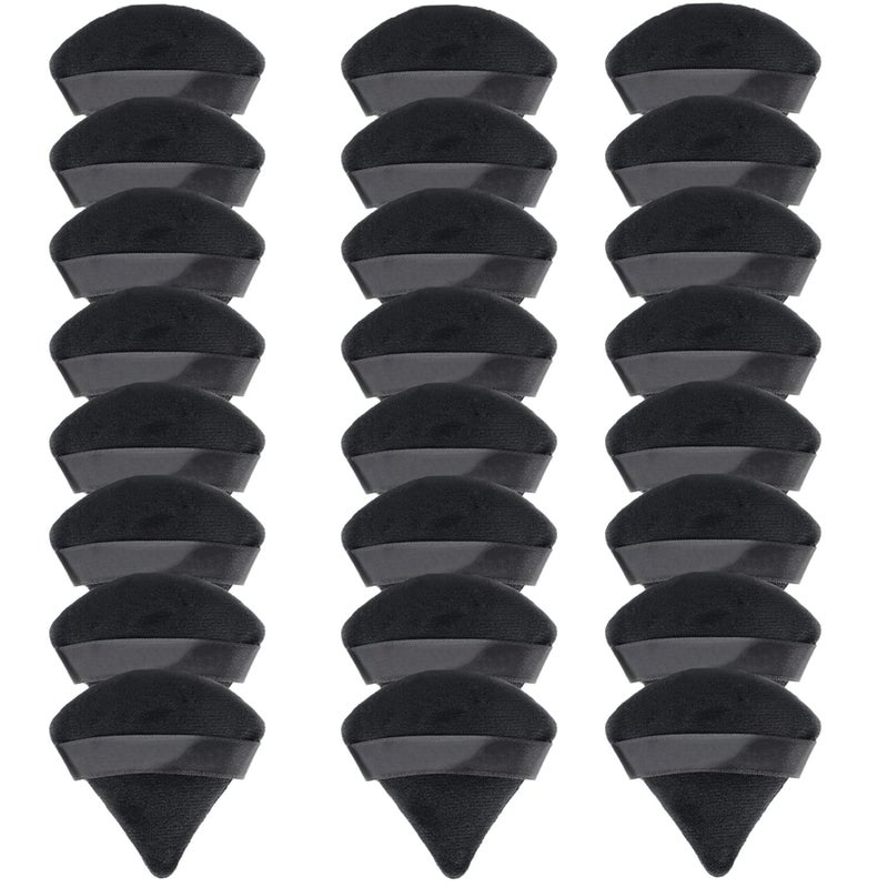 LUOTIVON 24 Pieces Triangle Powder Puff, Washable Cotton Face Makeup Puff for Loose Powder Body Cosmetic Foundation Sponge Makeup Tool (24Black), Christmas Gifts Stocking Stuffers - Image 1