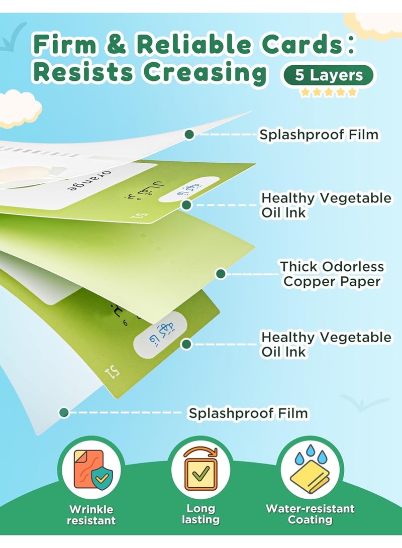 Arabic and English Talking Flash Cards for Kids, 510 Sight Words Bilingual Learning Toys for Toddlers, Arabic Alphabet Flashcards Pocket Speech Therapy Toys, Dinosaur Shaped - Image 5