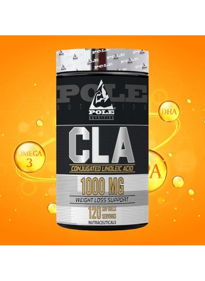 POLE NUTRITION - CLA 1000mg 120 Softgels - Lean Muscle & Fat Loss Support - Image 1