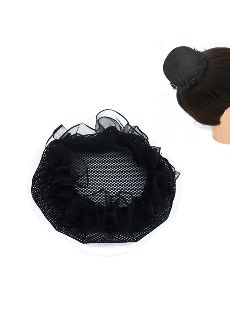 Teensery 10Pcs Black Hair Nets Elastic Mesh Hair Accessories for Girls Women Ballerina Dancer Figure Skater Gymnast Performancer 