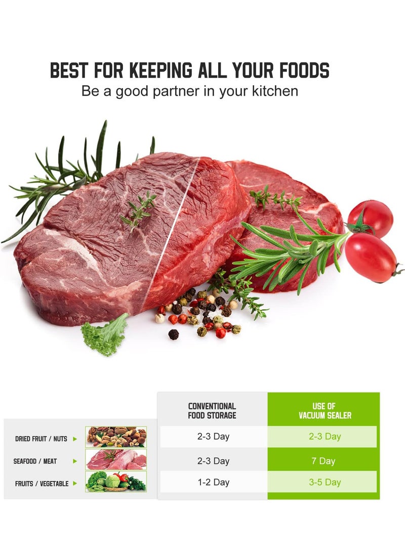 MiOne 5-in-1 Automatic Vacuum Sealer Machine with 10 Bags | Food Saver for Sous Vide, Meal Prep & Storage, Dry & Moist Modes Included - Image 5