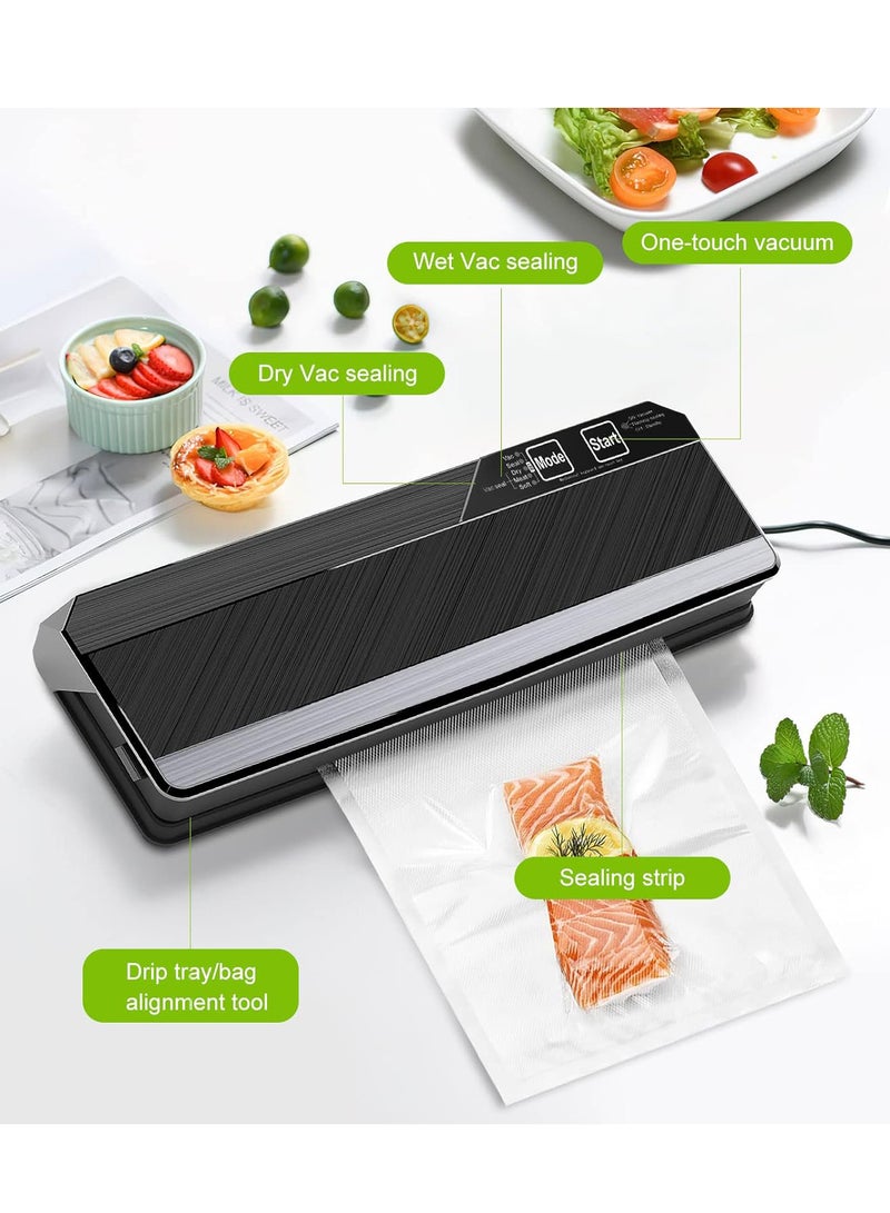 MiOne 5-in-1 Automatic Vacuum Sealer Machine with 10 Bags | Food Saver for Sous Vide, Meal Prep & Storage, Dry & Moist Modes Included - Image 2