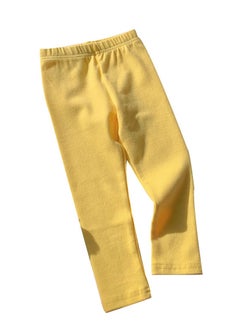 Loquat Kids Solid Color Thermal Underwear Pants Cotton Soft Long Johns Base Layer Bottom Children's Pajama Pants Yellow  - Image 2
