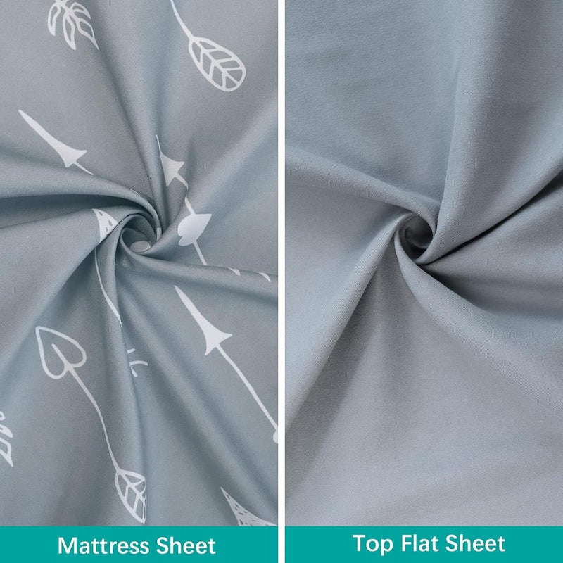Biloban 3-Piece Toddler Sheet Set Microfiber, Toddler Bedding Set Includes Crib Mattress Sheet, Flat Sheet and Envelope Pillowcase, Silky Soft, Breathable and Lightweight, Arrow - Image 2
