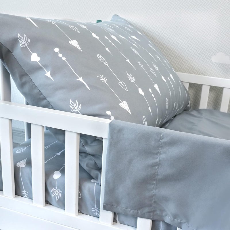 Biloban 3-Piece Toddler Sheet Set Microfiber, Toddler Bedding Set Includes Crib Mattress Sheet, Flat Sheet and Envelope Pillowcase, Silky Soft, Breathable and Lightweight, Arrow - Image 5