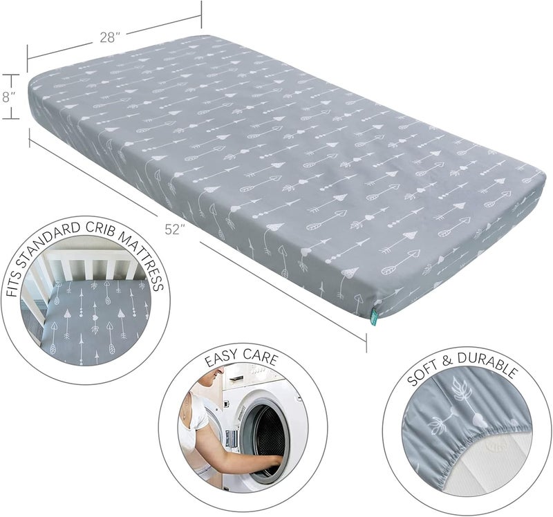 Biloban 3-Piece Toddler Sheet Set Microfiber, Toddler Bedding Set Includes Crib Mattress Sheet, Flat Sheet and Envelope Pillowcase, Silky Soft, Breathable and Lightweight, Arrow - Image 3