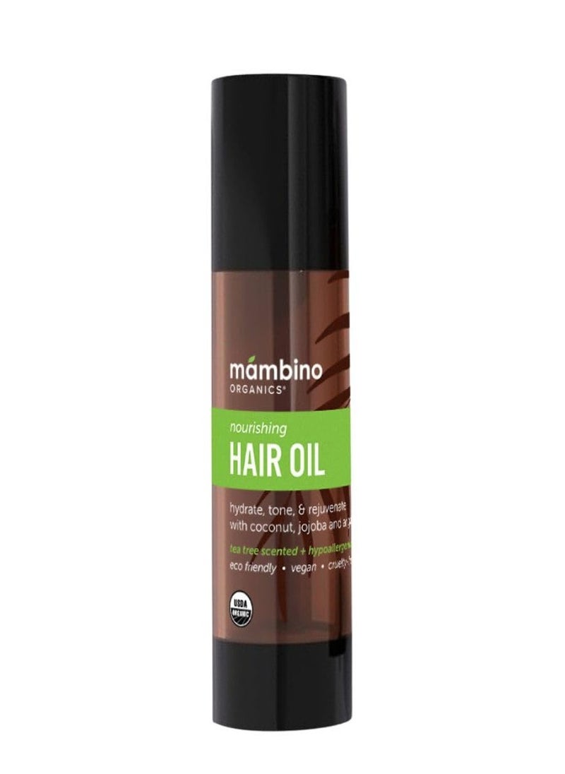 Mambino Organics Mambino Organics Elixir Hair Oil – Organic, Pure Blend of Moroccan Argan, Rosemary, Tea Tree & Castor – Hair Strengthening for Dry, Frizzy, Damaged Scalp – Cruelty-Free Hair Products, 2 fl oz  - Image 1