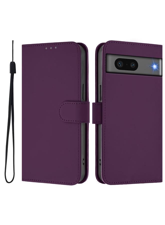 زبون جراب هاتف Google Pixel 7 مصنوع من الجلد بلون سادة مع حبل - Image 2