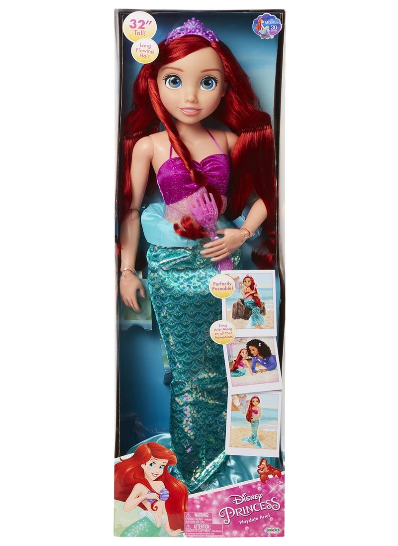 Disney Princess - The Little Mermaid 32 inch Playdate Ariel Doll - Image 1
